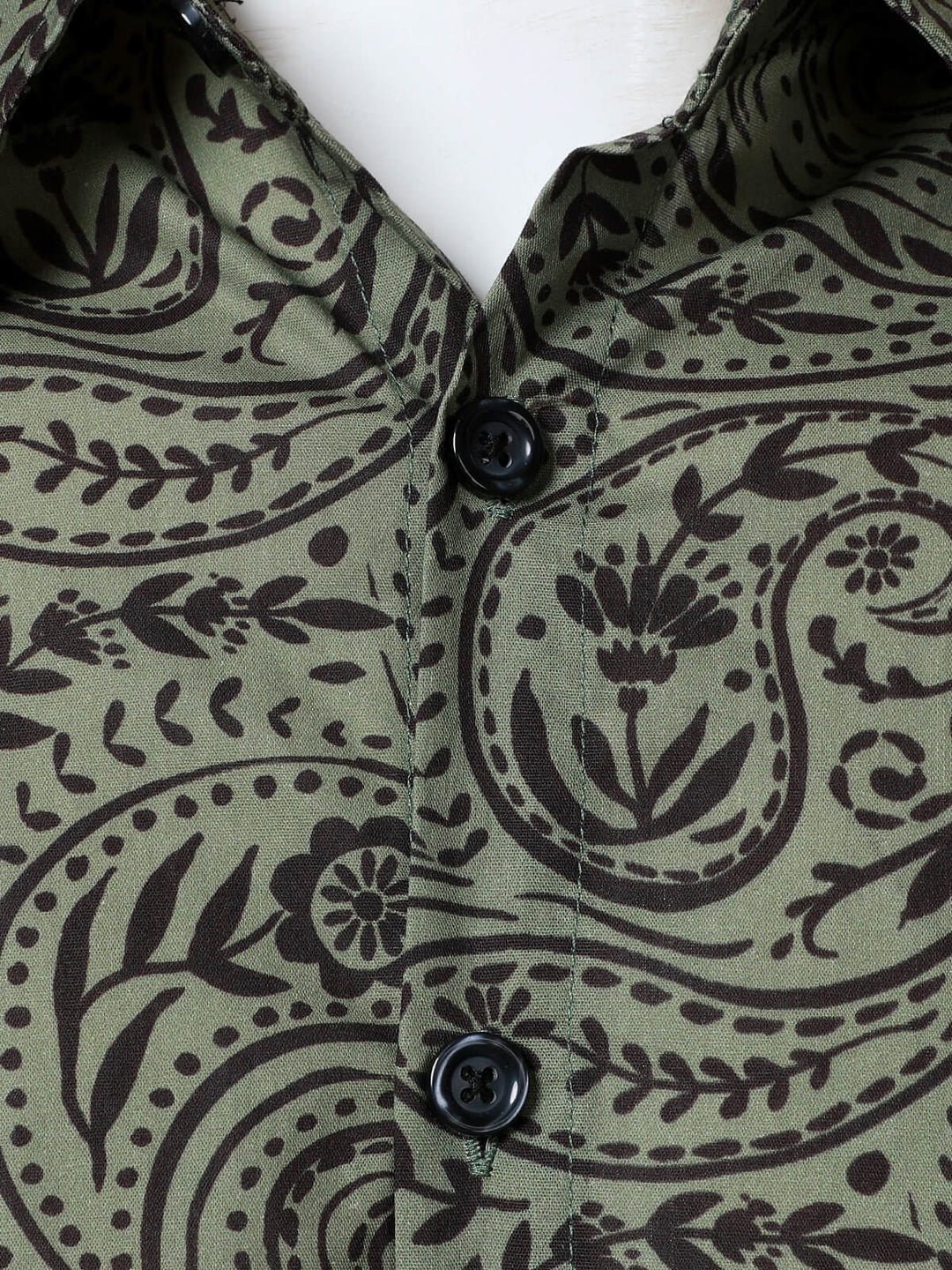 Chemise à manches longues en coton respirant à motif cachemire rétro pour homme
