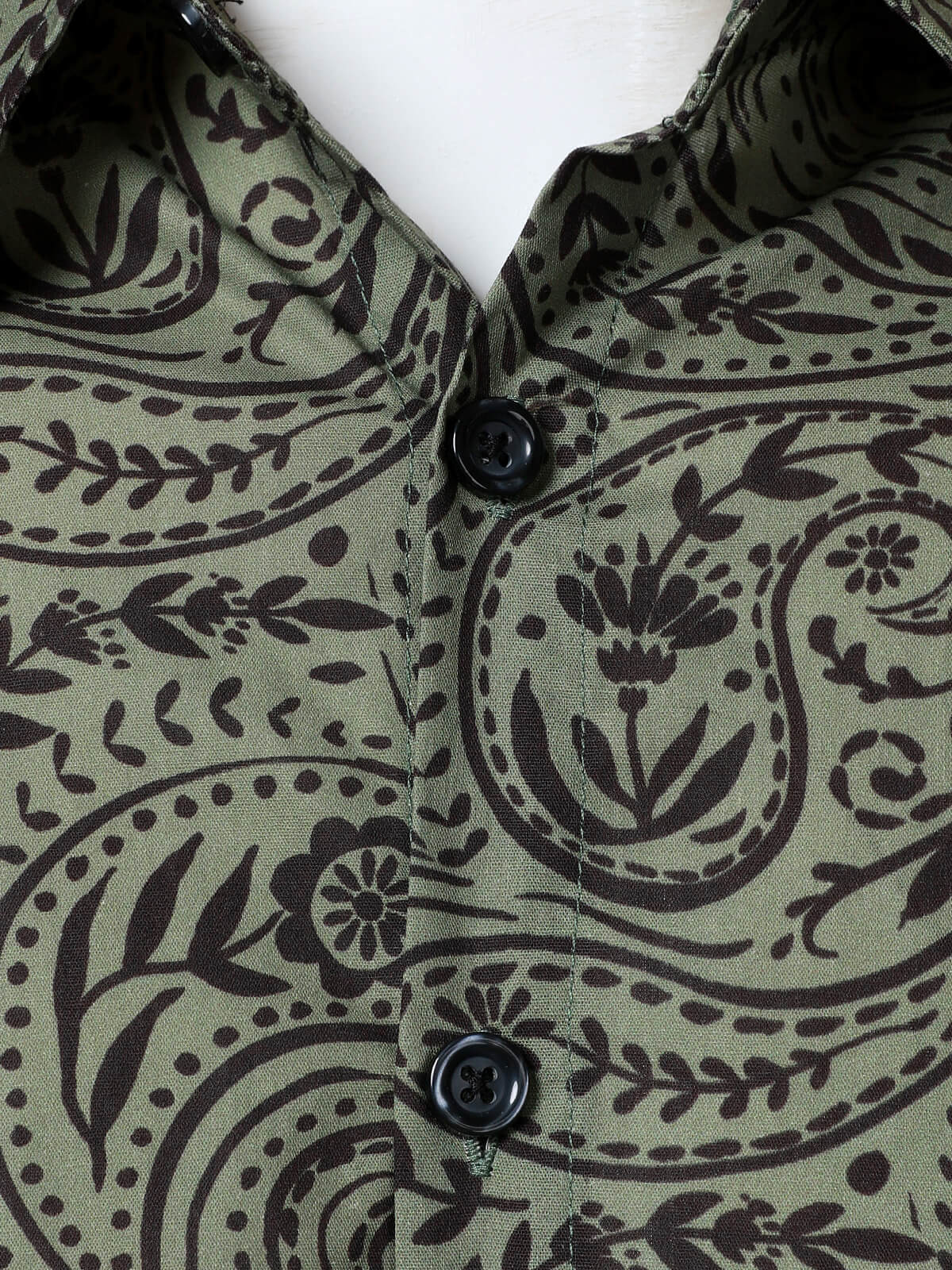 Chemise à manches longues en coton respirant à motif cachemire rétro pour homme