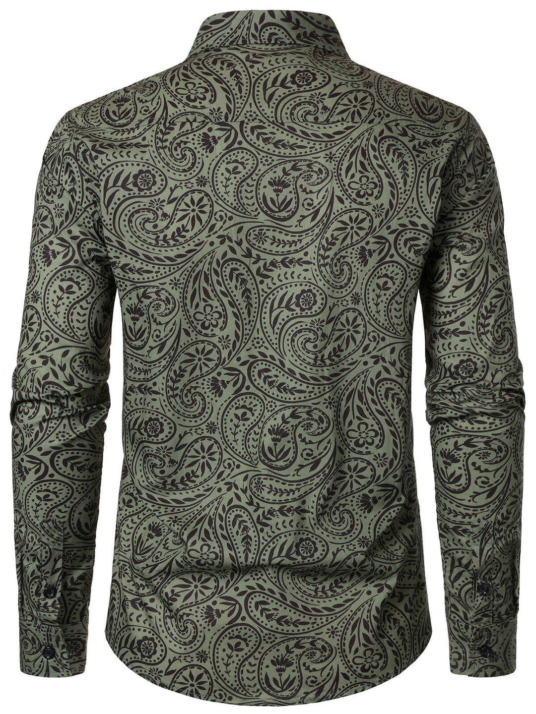Chemise à manches longues en coton respirant à motif cachemire rétro pour homme