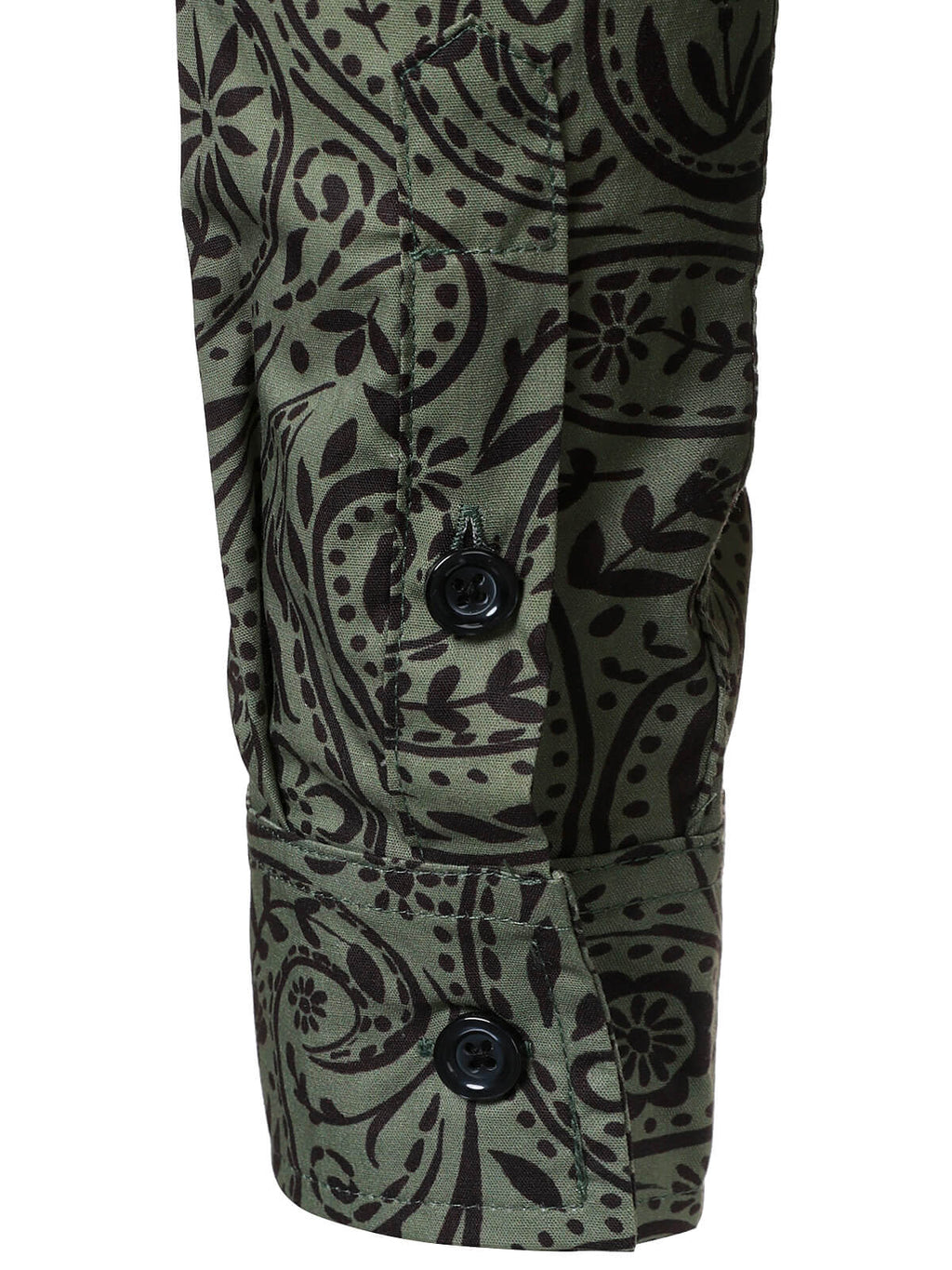 Chemise à manches longues en coton respirant à motif cachemire rétro pour homme