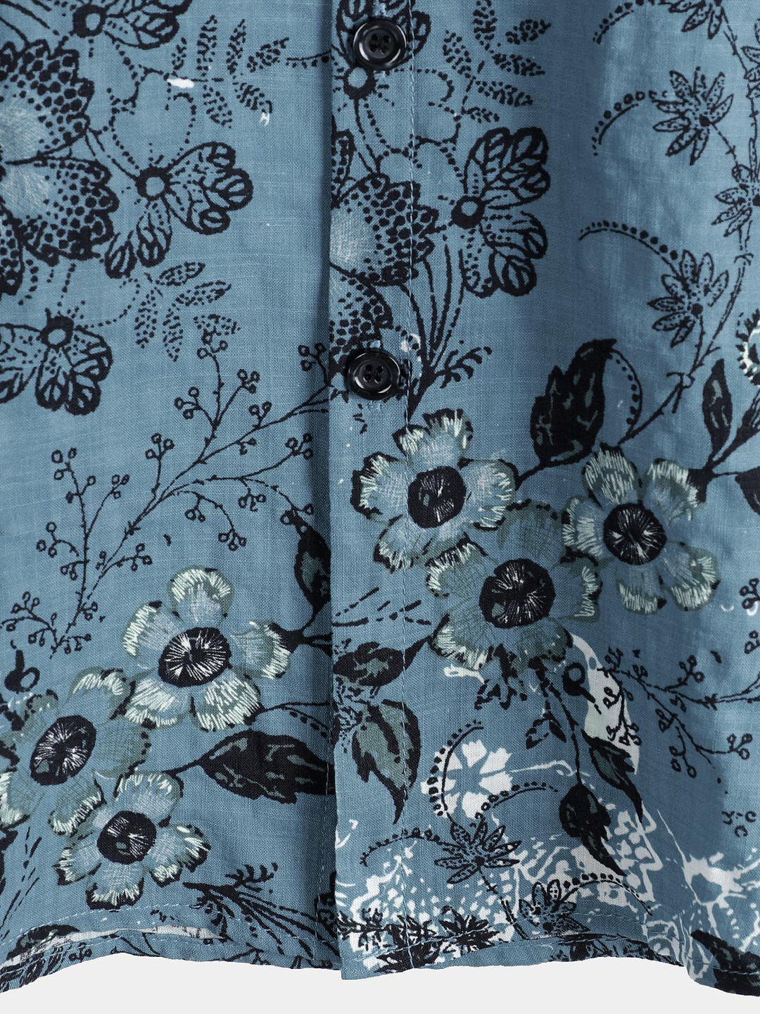 Chemise de vacances à manches courtes bleue à imprimé floral pour homme