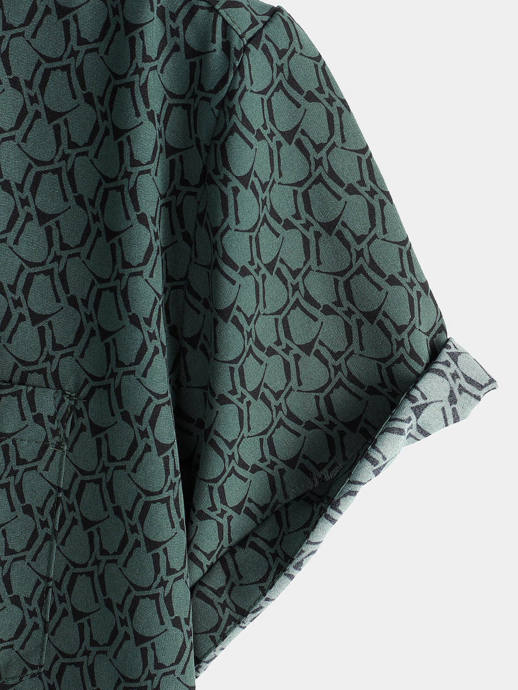 Chemise de Homme Casual de Vacances à Manches Courtes Verte avec Boutons