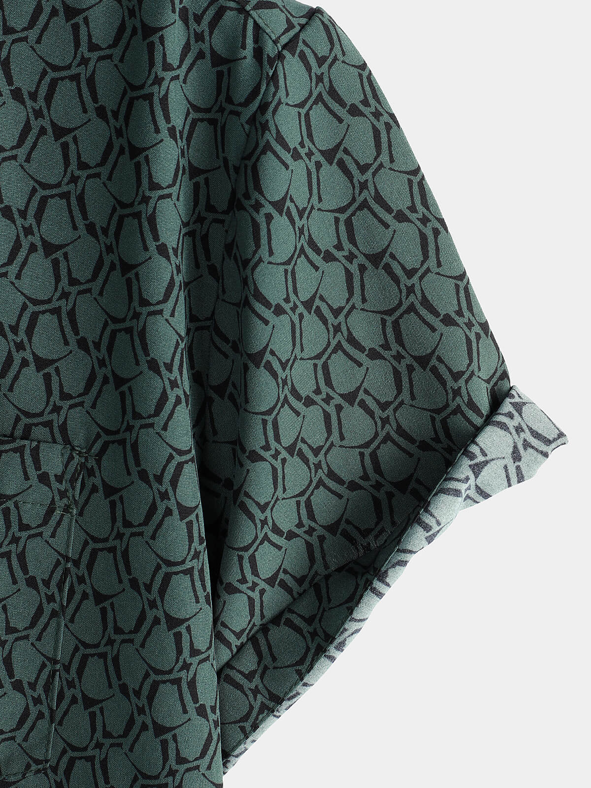 Chemise de Homme Casual de Vacances à Manches Courtes Verte avec Boutons