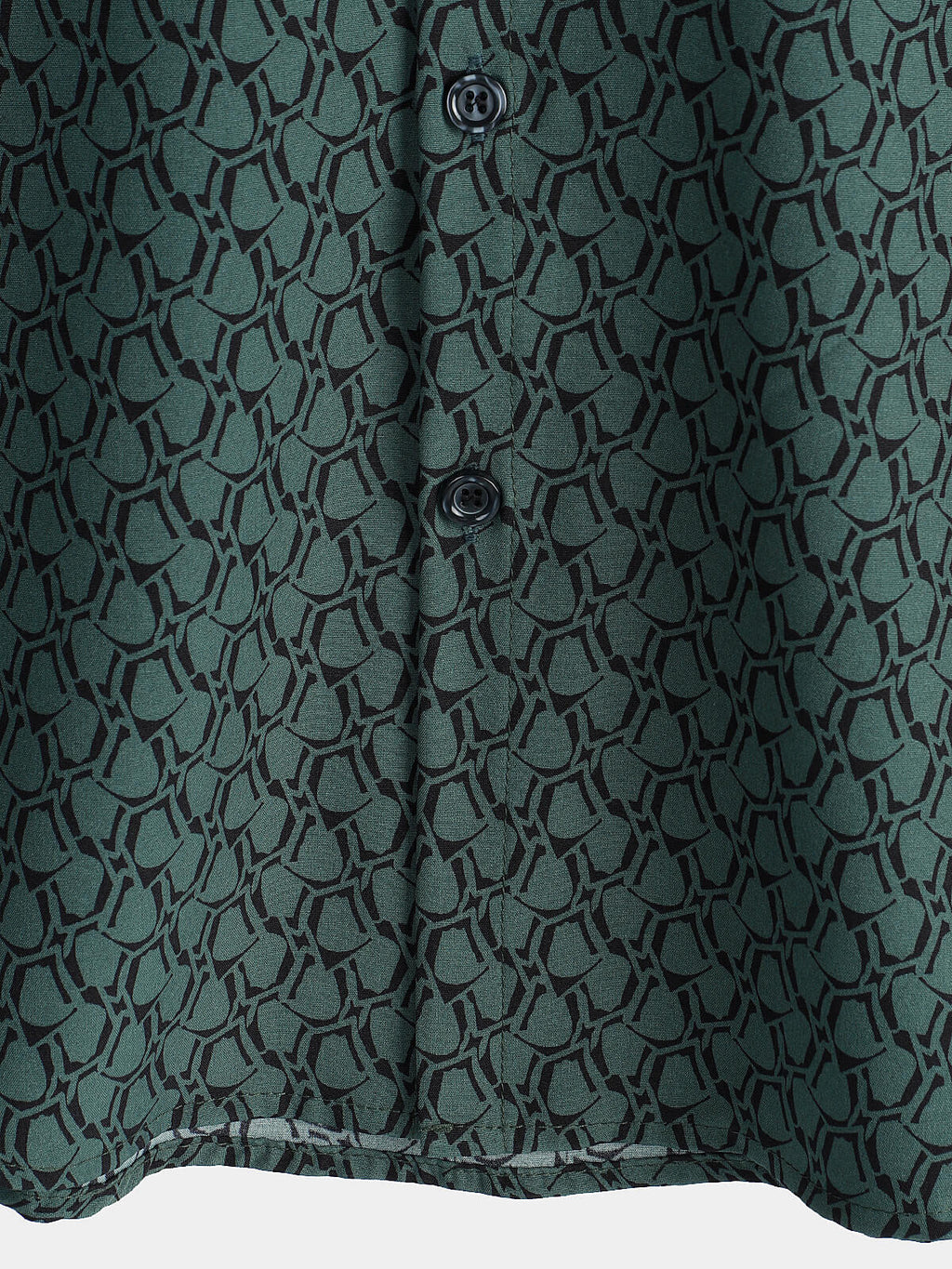 Chemise de Homme Casual de Vacances à Manches Courtes Verte avec Boutons