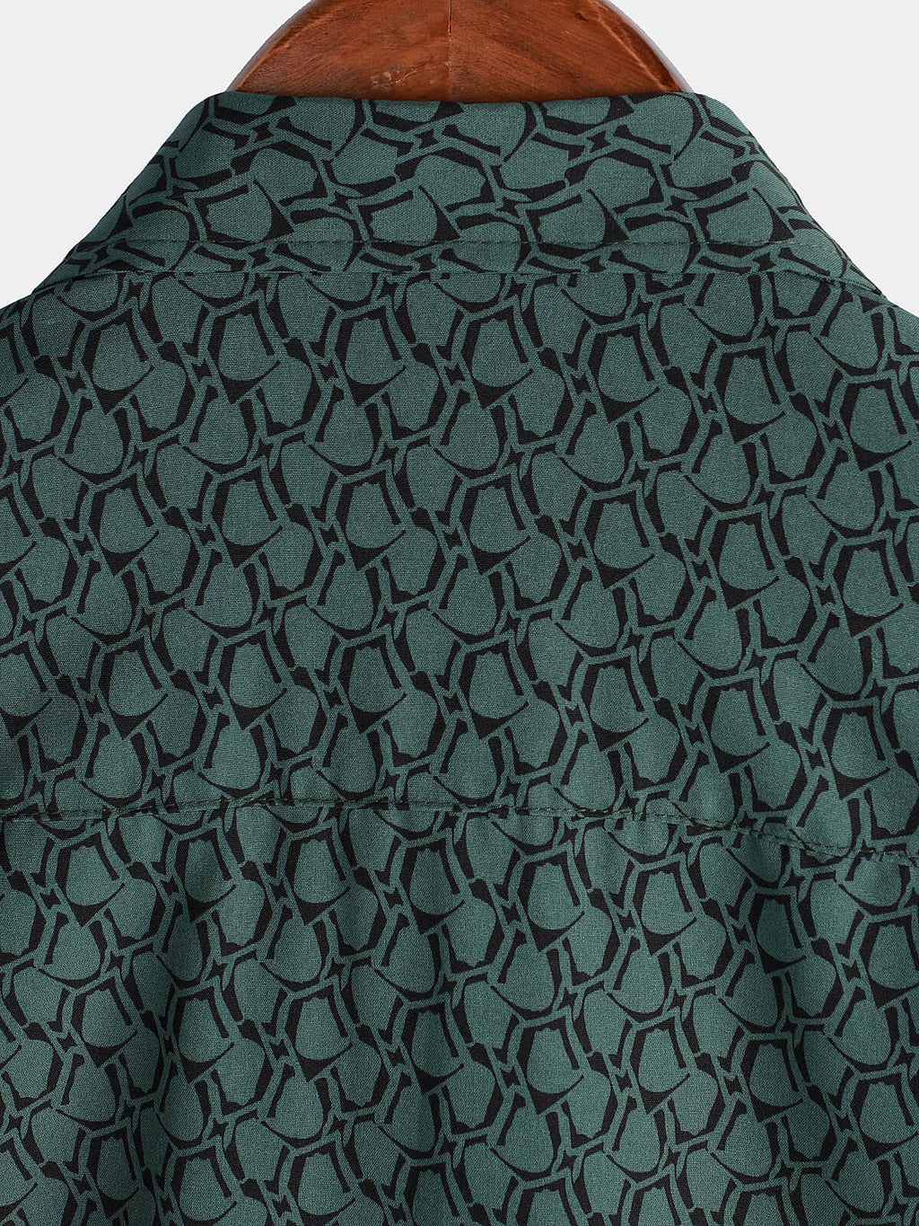Chemise de Homme Casual de Vacances à Manches Courtes Verte avec Boutons