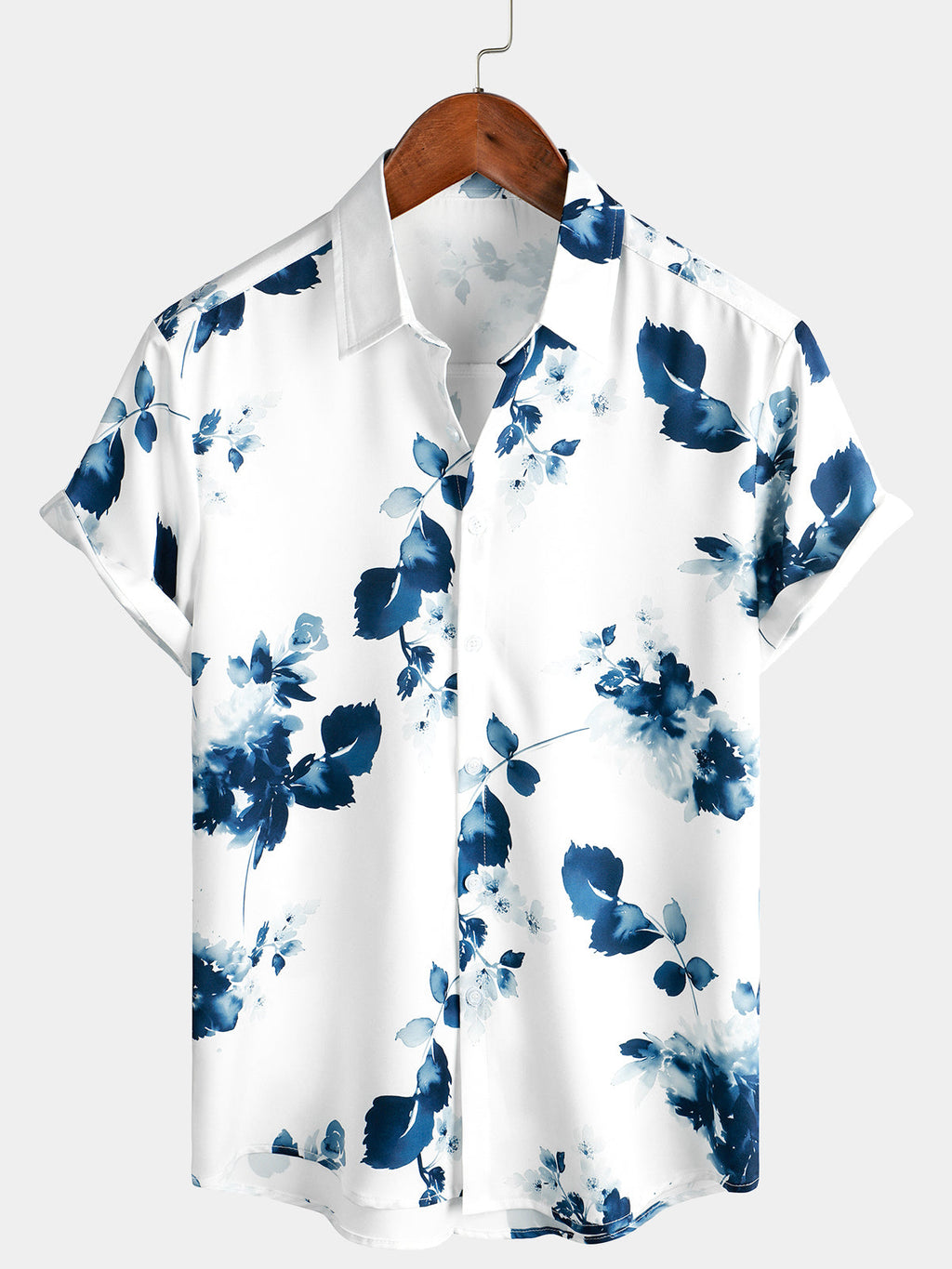 Chemise d'Été Décontractée à Fleurs à Manches Courtes pour Homme