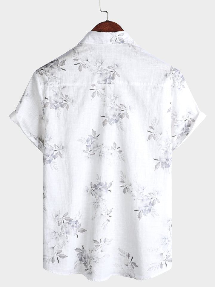 Chemise à manches courtes à imprimé floral élégant pour hommes