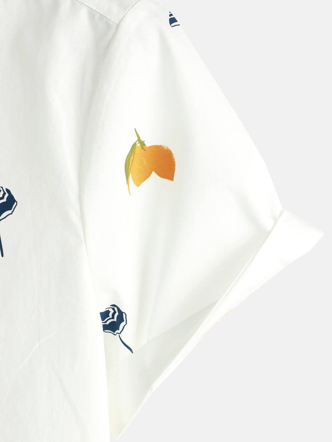 Chemise hawaïenne à manches courtes en coton blanc pour homme