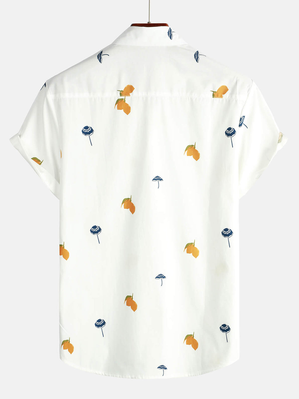 Chemise hawaïenne à manches courtes en coton blanc pour homme