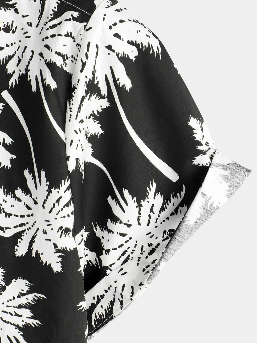 Chemise d'été à manches courtes pour homme avec motif tropical noir style hawaïen de vacances boutonnée