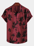 Chemise à Manches Courtes avec Col et Imprimé de Palmiers pour Homme