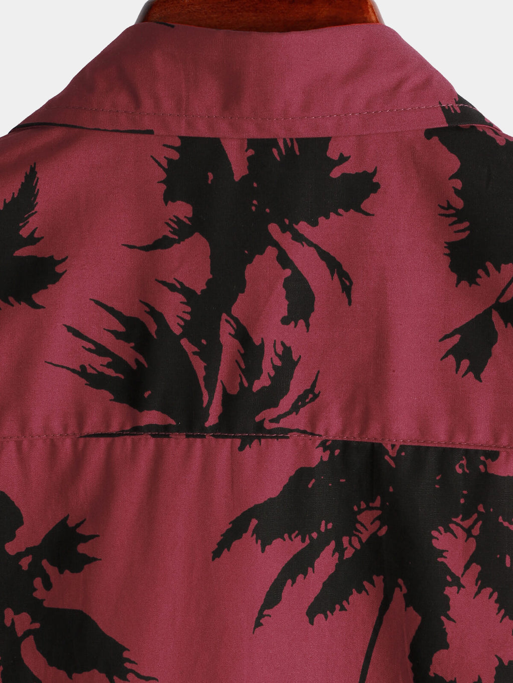 Chemise de plage bordeaux à manches courtes en coton imprimé palmiers pour homme