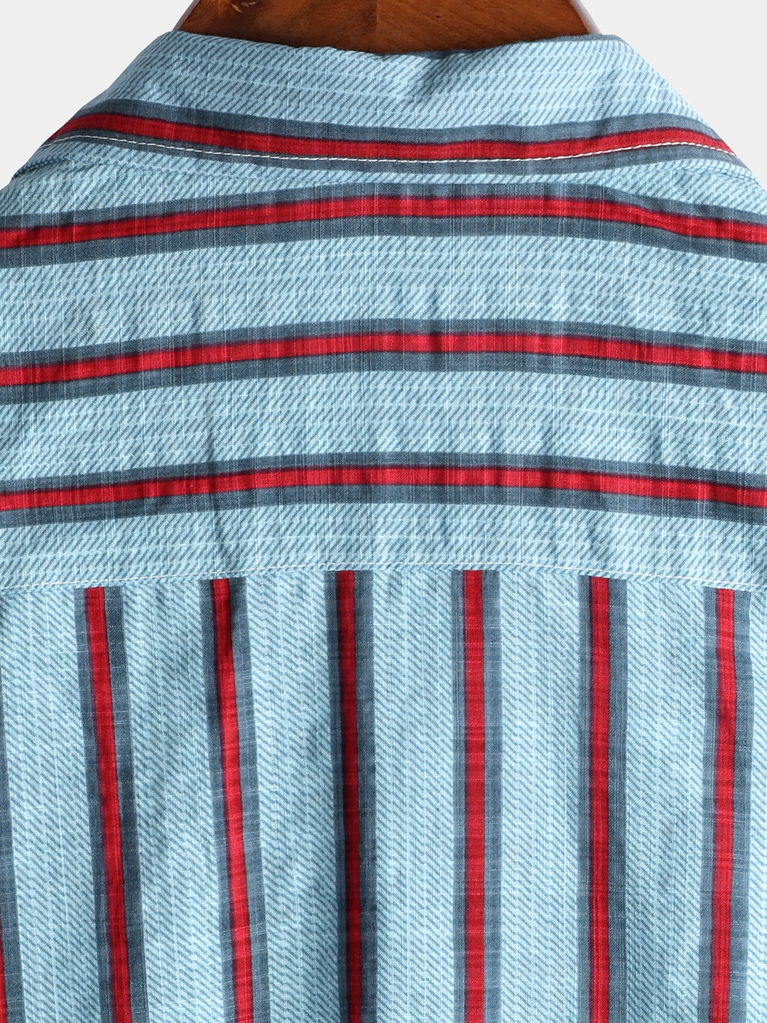 Chemise imprimée rayée à manches courtes pour hommes