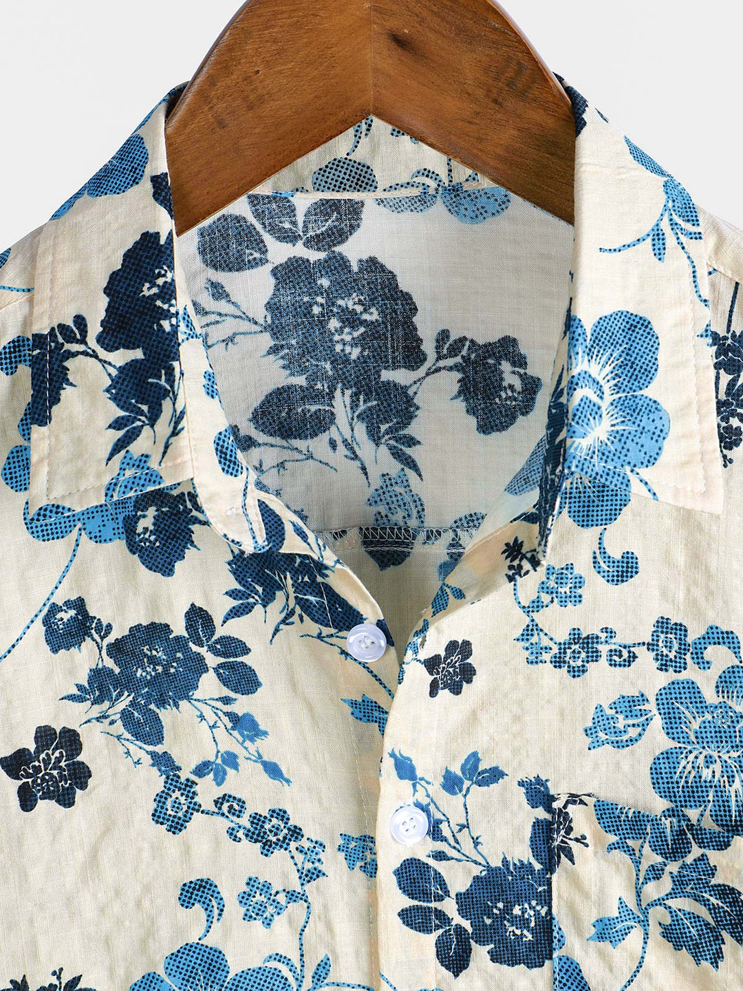 Chemise hawaïenne à manches courtes et poche pour homme, imprimé floral