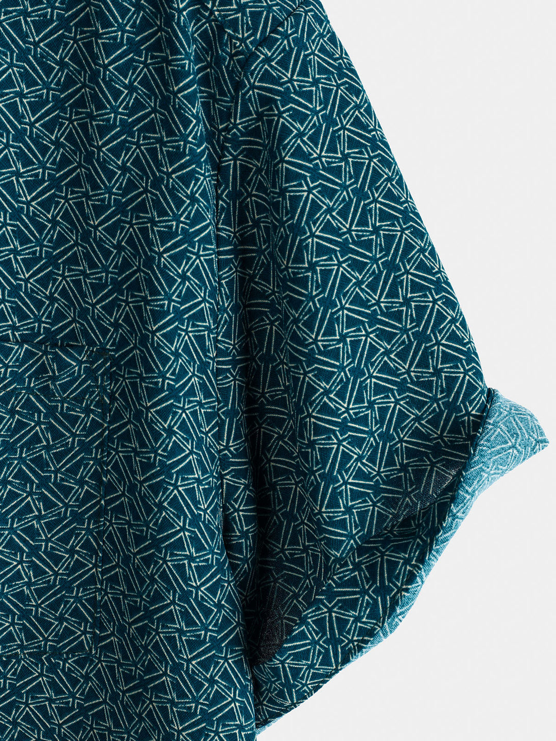 Chemise décontractée à manches courtes et poches pour homme, imprimé géométrique