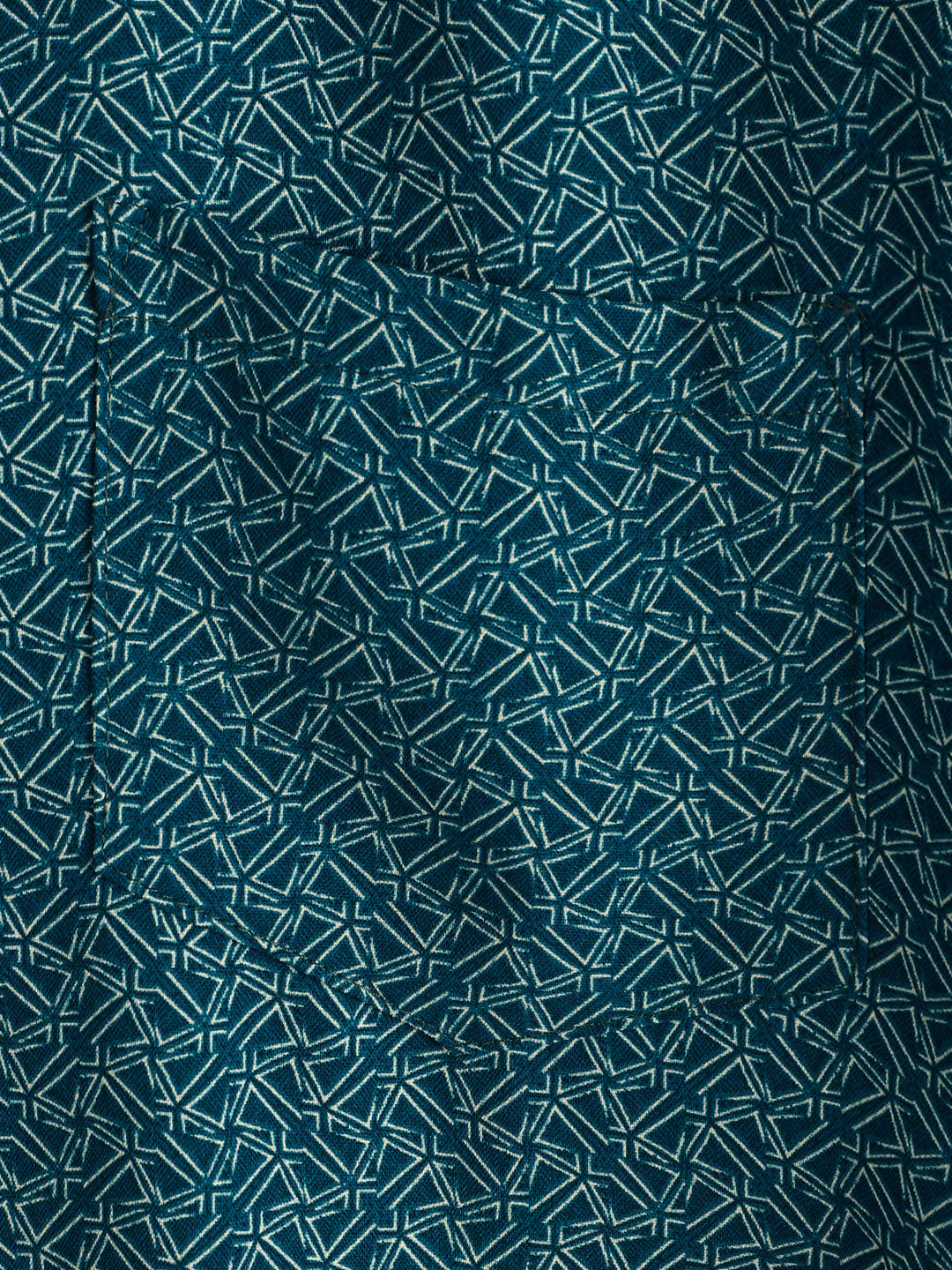 Chemise décontractée à manches courtes et poches pour homme, imprimé géométrique