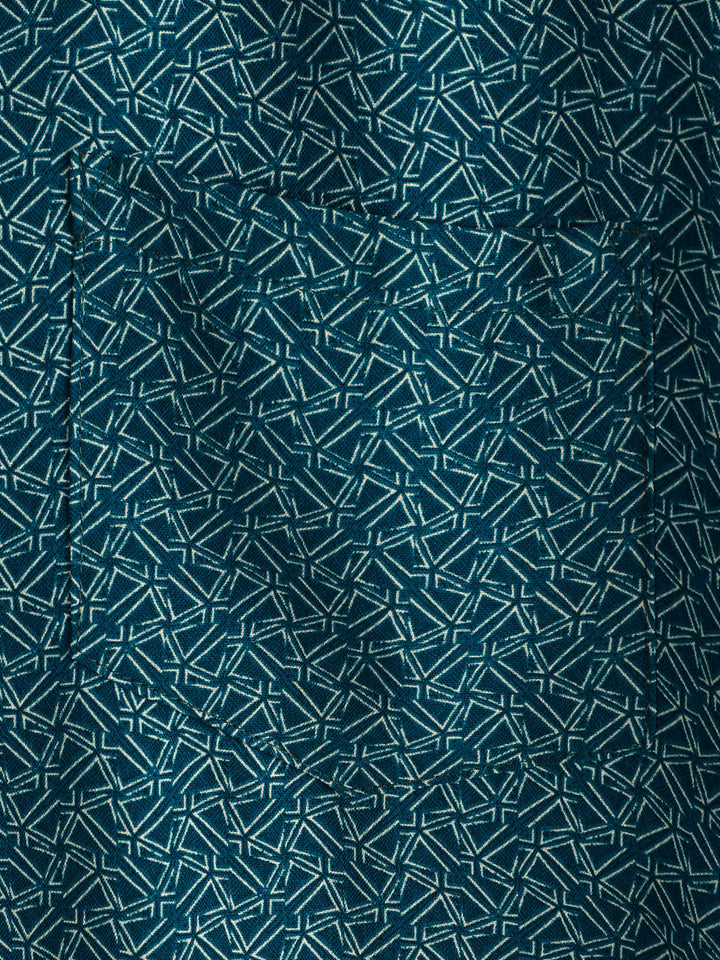 Chemise décontractée à manches courtes et poches pour homme, imprimé géométrique