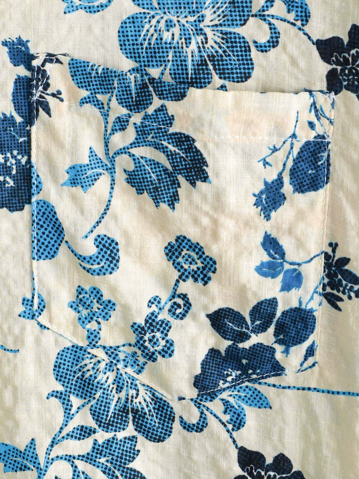 Chemise hawaïenne à manches courtes et poche pour homme, imprimé floral