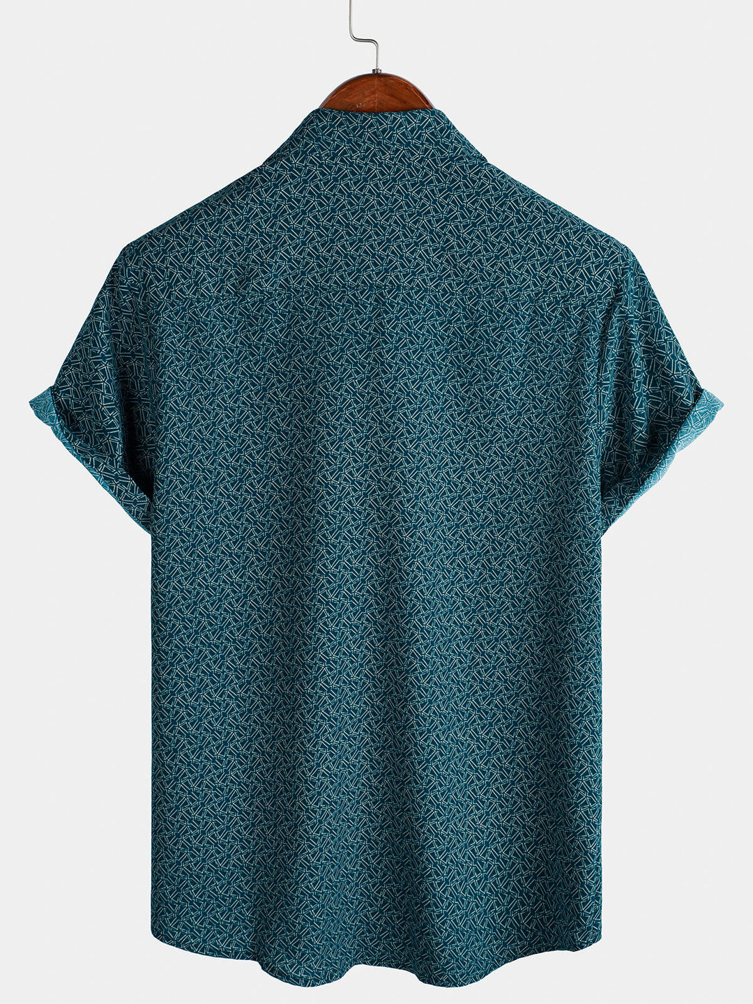 Chemise décontractée à manches courtes et poches pour homme, imprimé géométrique