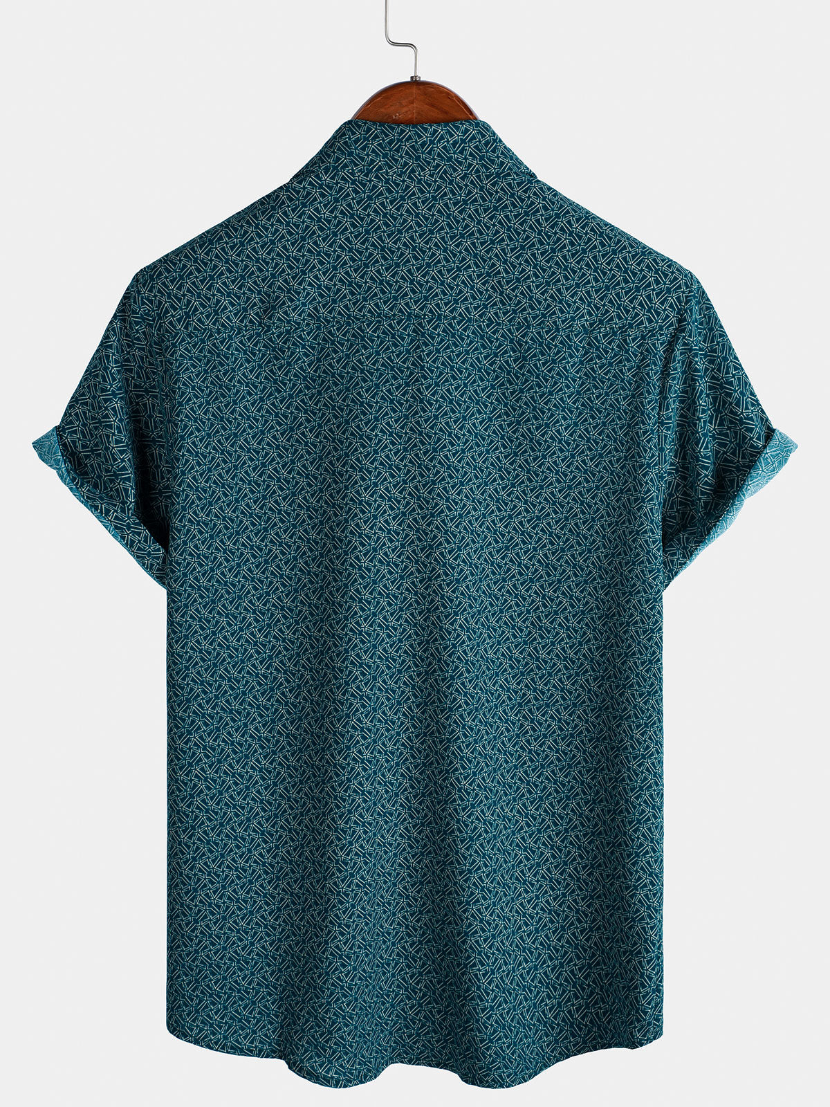 Chemise décontractée à manches courtes et poches pour homme, imprimé géométrique