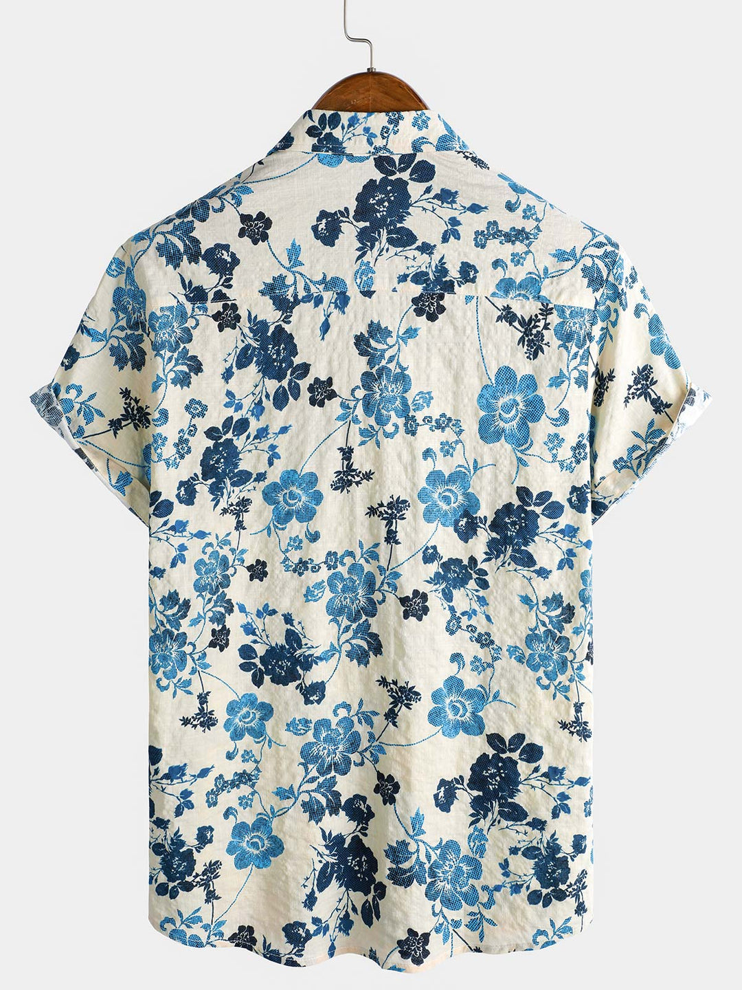 Chemise hawaïenne à manches courtes et poche pour homme, imprimé floral