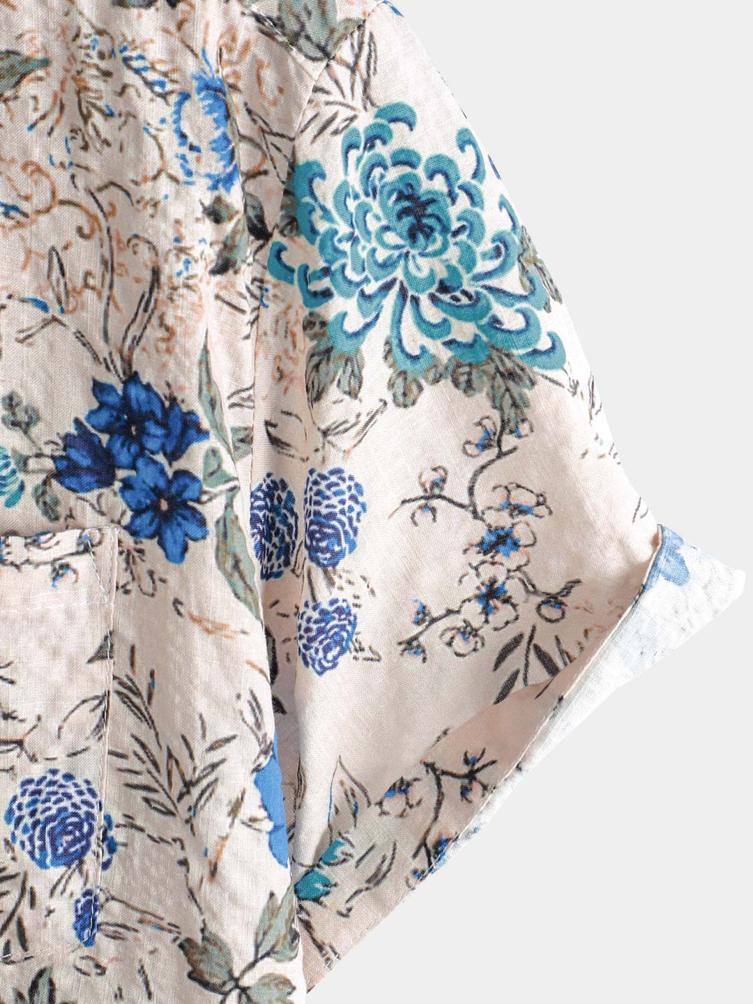 Chemise à manches courtes à imprimé floral rétro pour homme