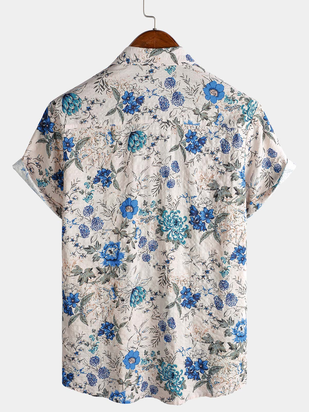 Chemise à manches courtes à imprimé floral rétro pour homme