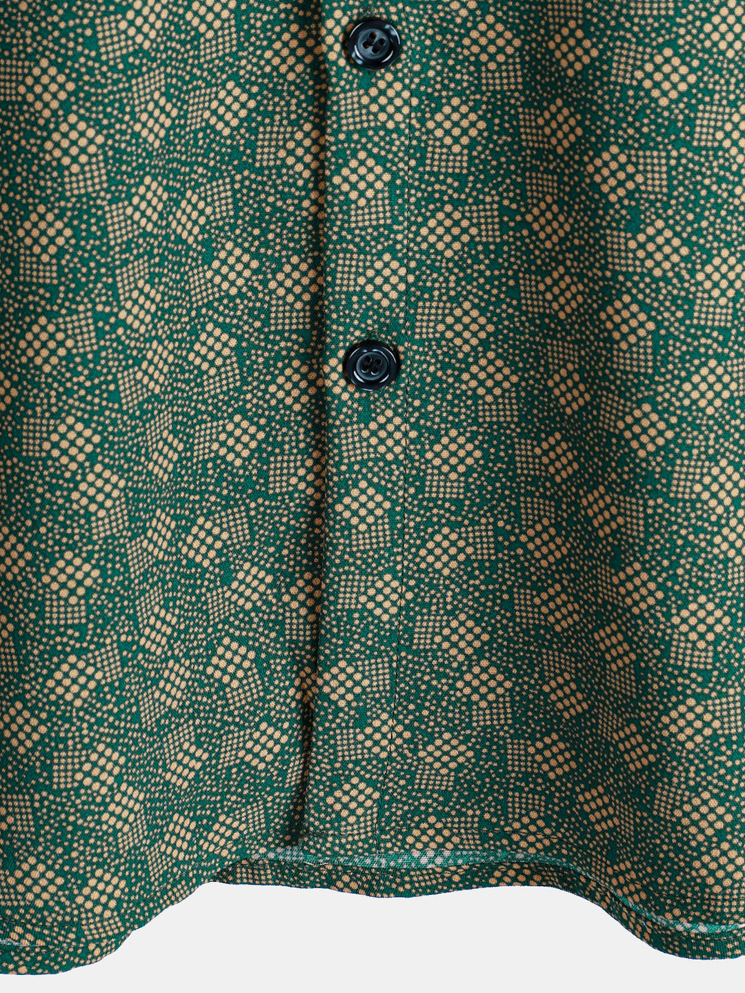 Chemise à manches courtes et poche verte à imprimé géométrique rétro pour homme