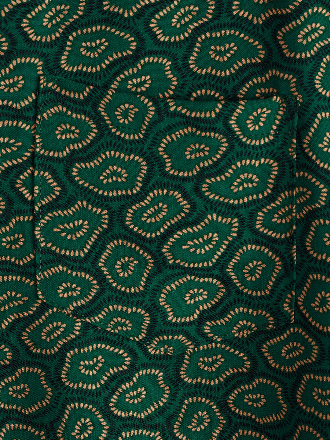 Chemise à manches courtes et poche pour homme, motif abstrait vert