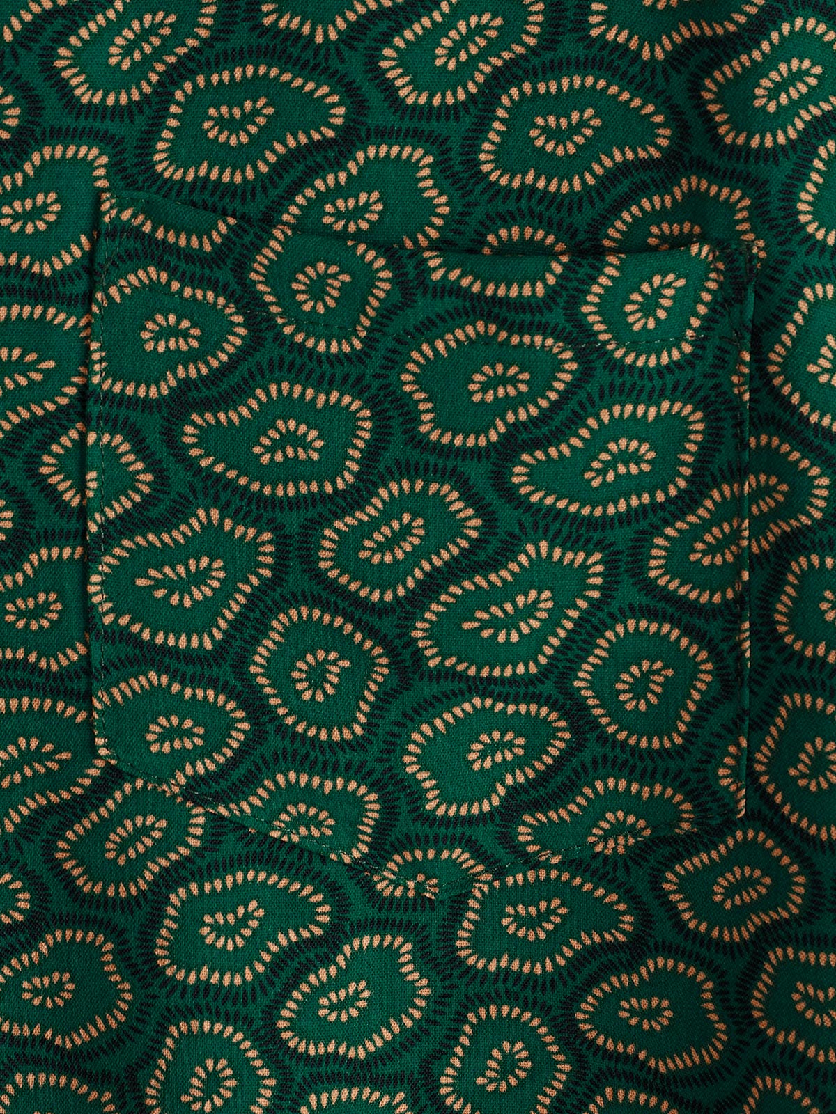 Chemise à manches courtes et poche pour homme, motif abstrait vert