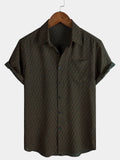 Chemise Retro à Manches Courtes avec Boutons Casual pour Homme