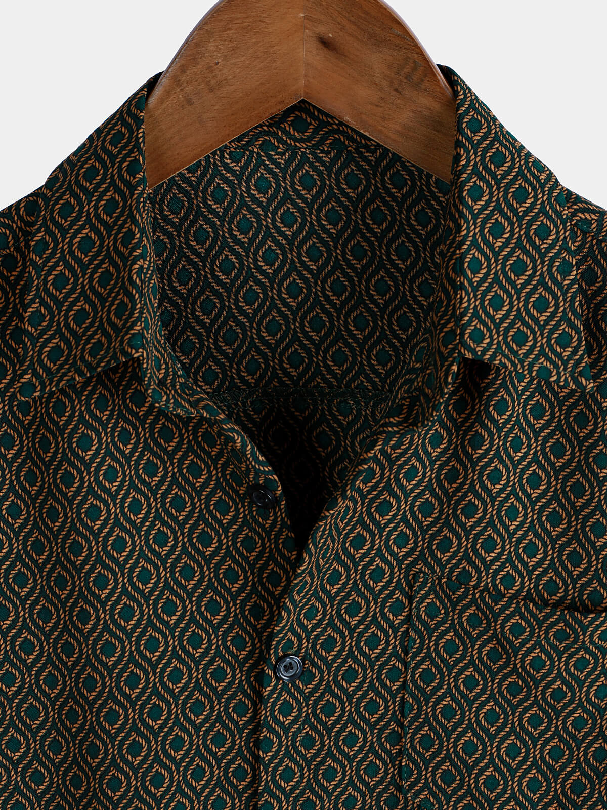 Chemise Retro à Manches Courtes avec Boutons Casual pour Homme