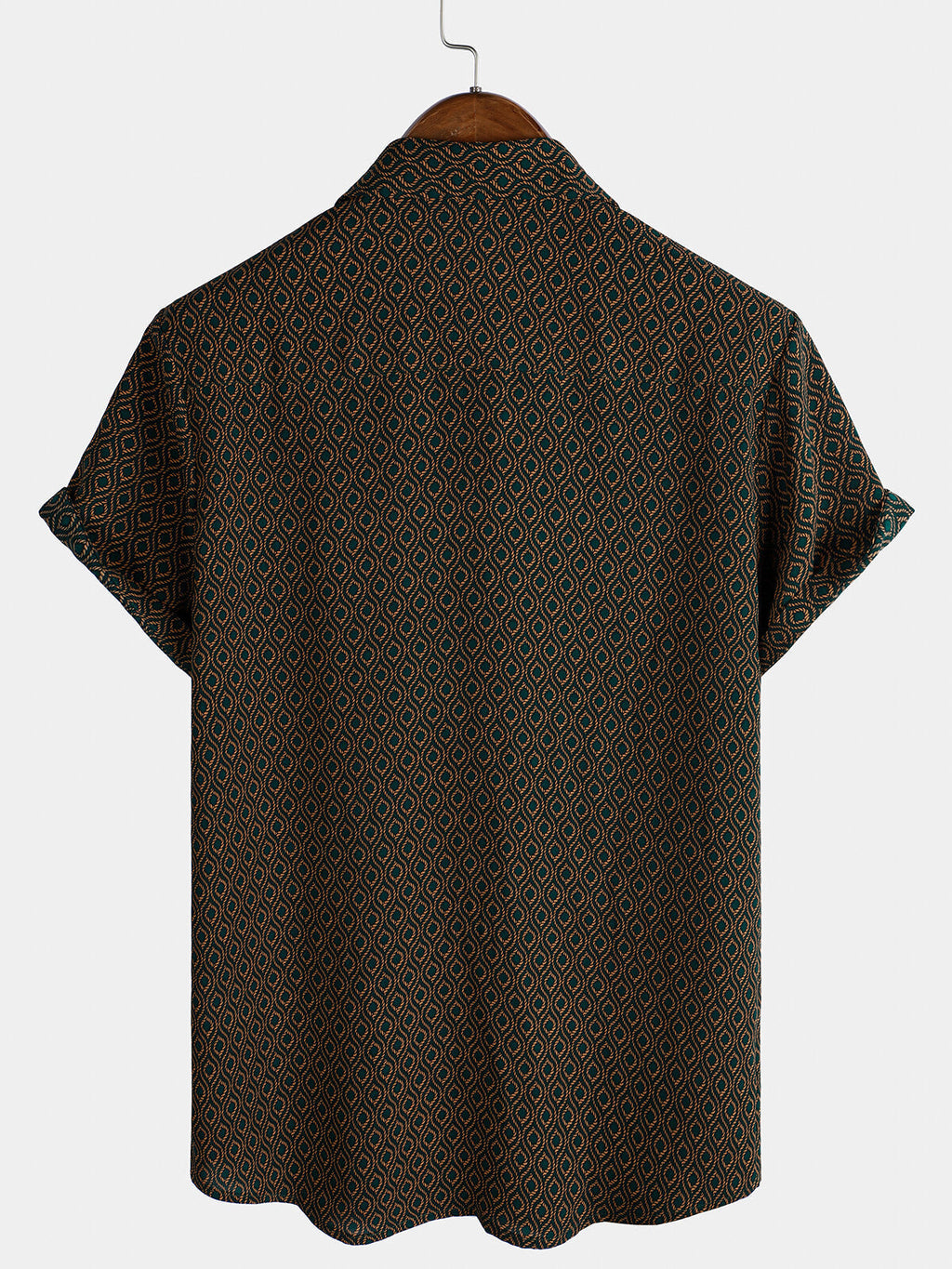 Chemise Retro à Manches Courtes avec Boutons Casual pour Homme