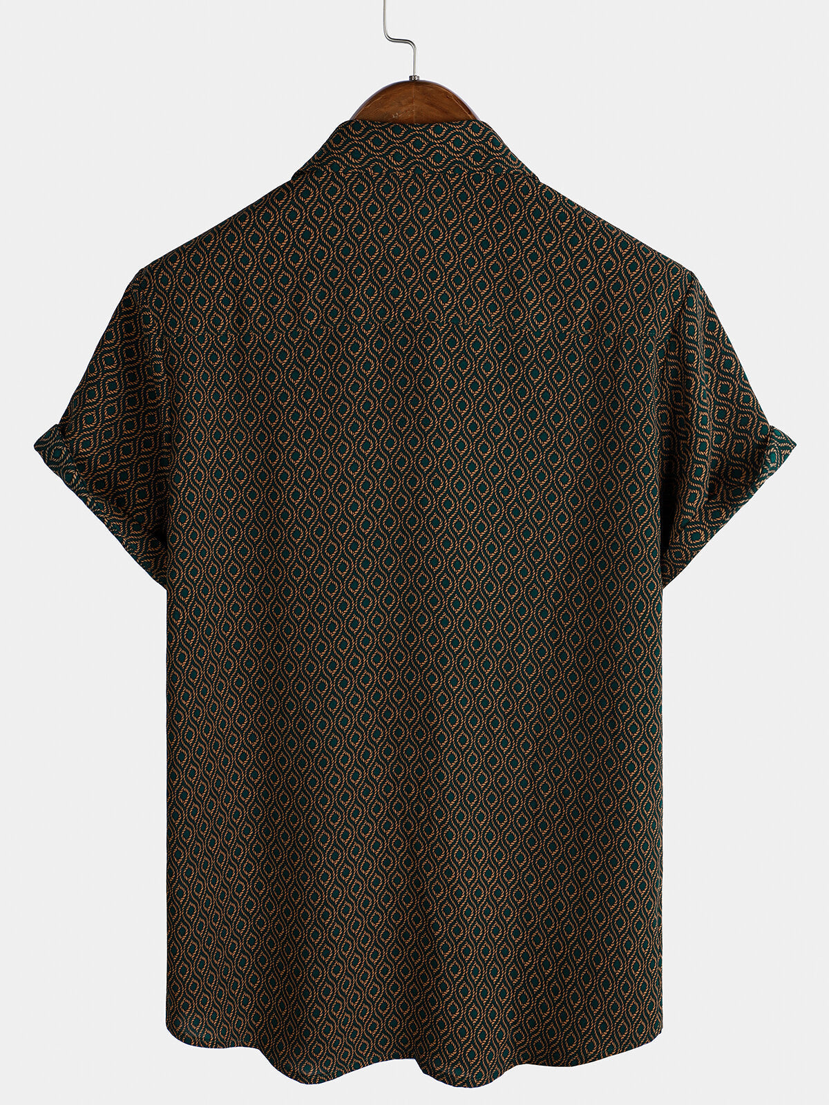 Chemise Retro à Manches Courtes avec Boutons Casual pour Homme