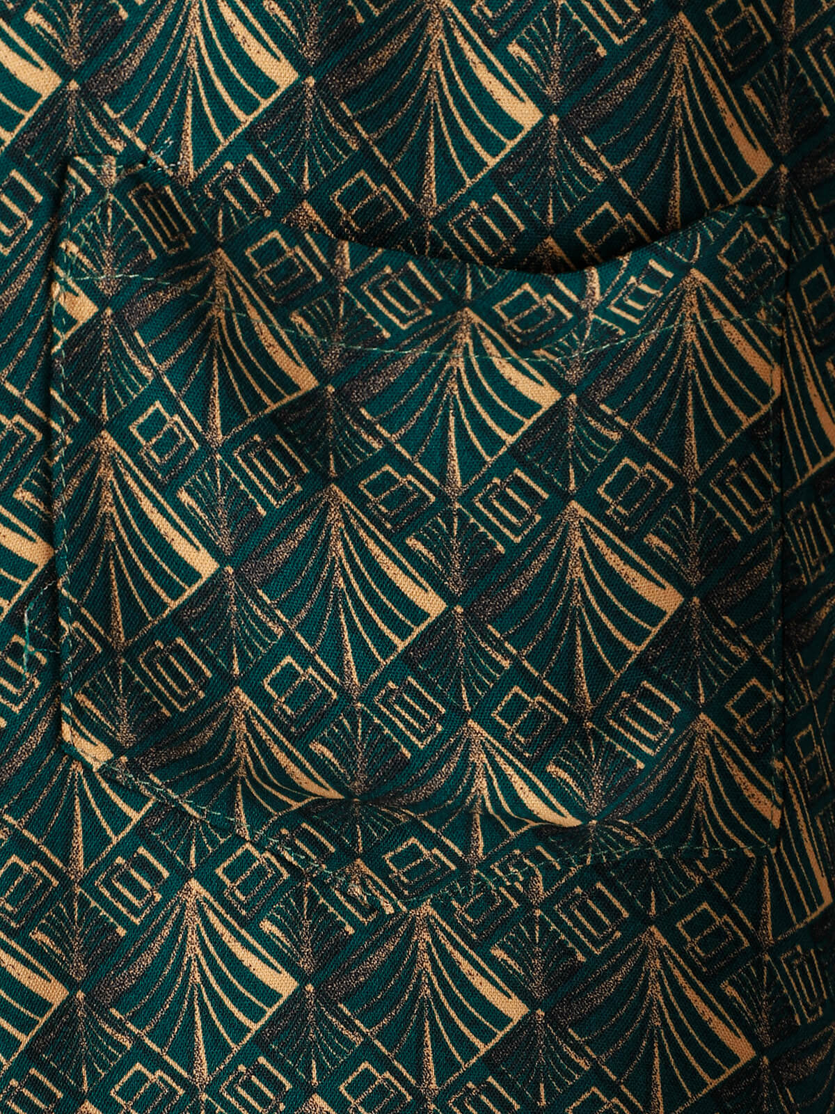 Chemise de vacances à manches courtes et poches à imprimé géométrique rétro pour homme