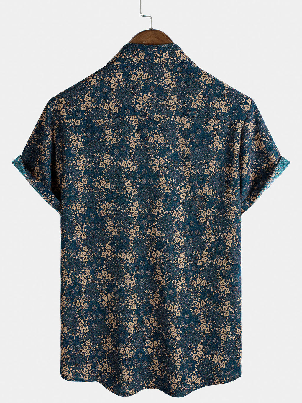 Chemise d'été à imprimé rétro pour homme avec poche