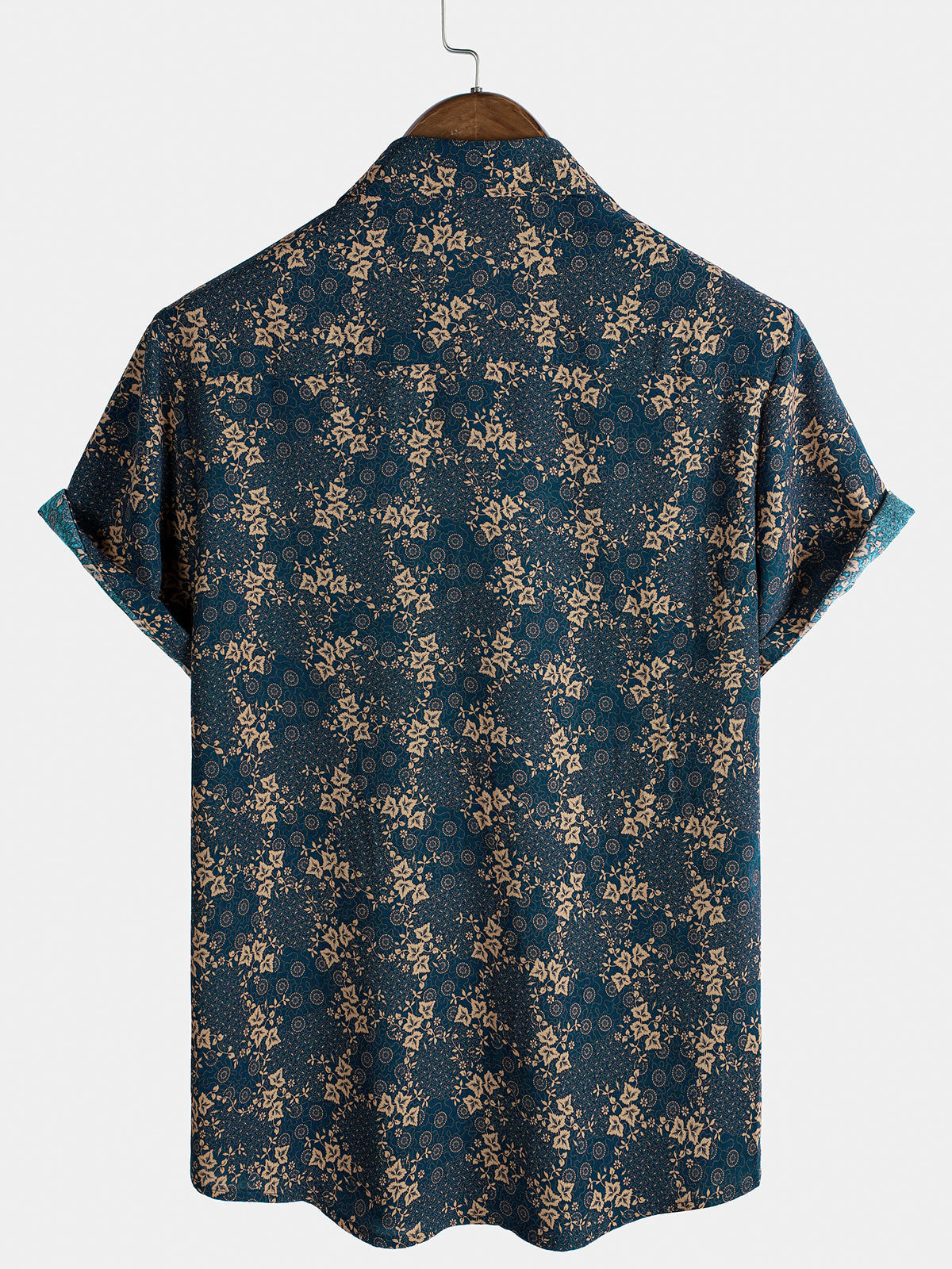 Chemise d'été à imprimé rétro pour homme avec poche
