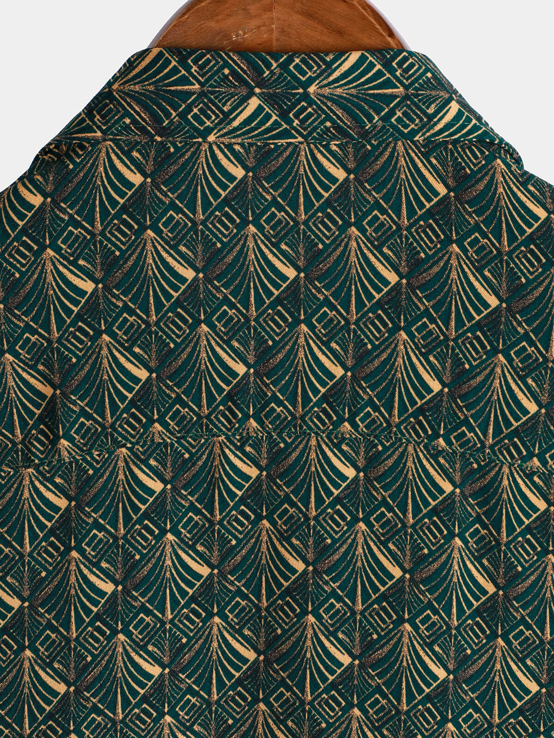 Chemise de vacances à manches courtes et poches à imprimé géométrique rétro pour homme