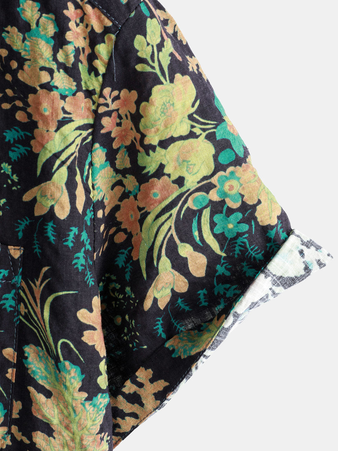 Chemise hawaïenne à manches courtes et poches à imprimé botanique pour homme