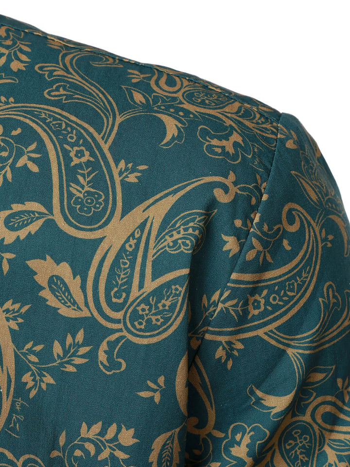 Chemise à manches longues en coton à imprimé cachemire pour homme