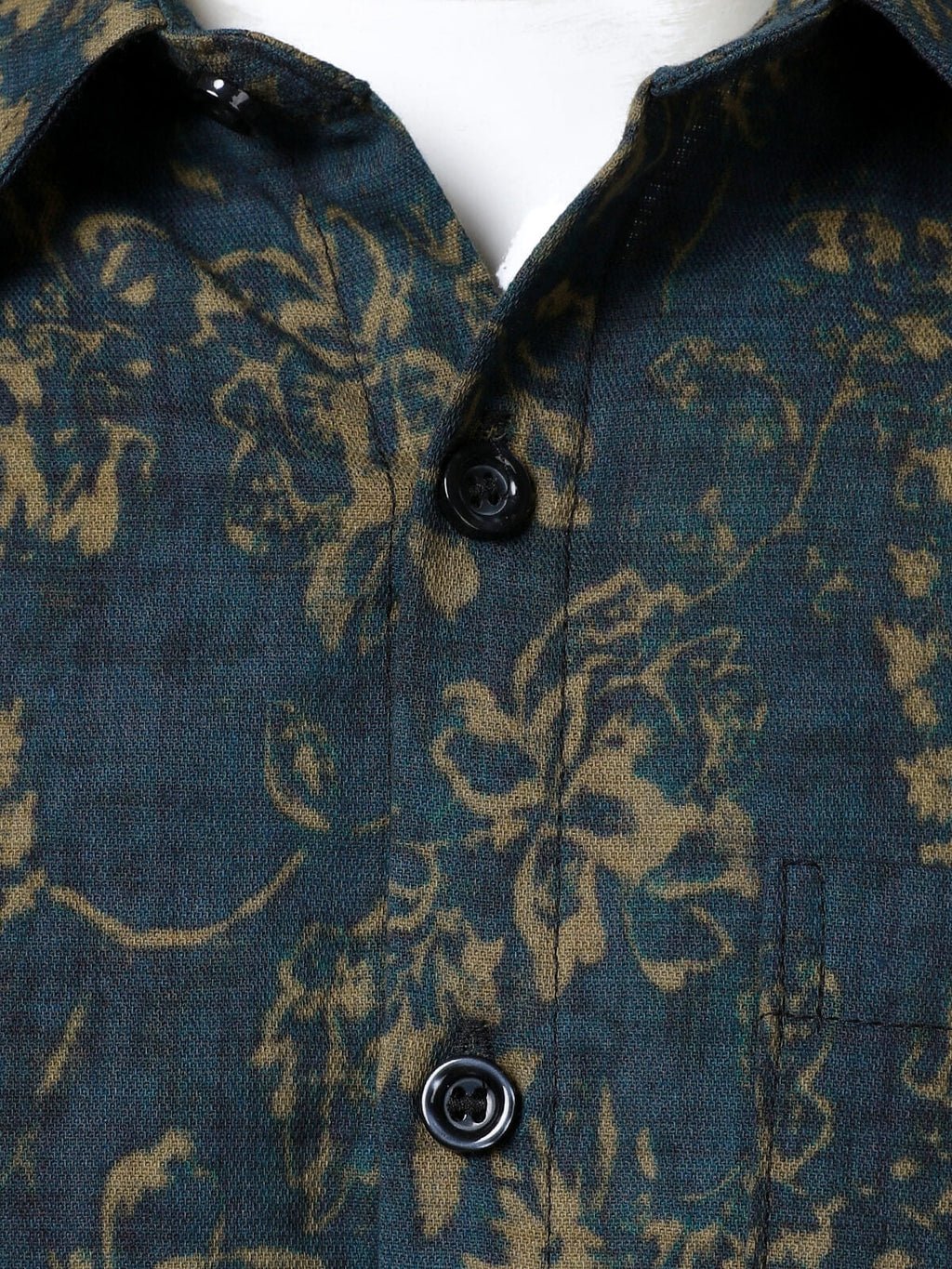 Chemise à manches longues et poche à imprimé floral rétro pour homme