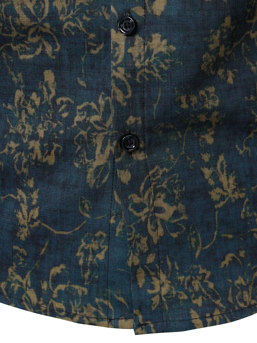 Chemise à manches longues et poche à imprimé floral rétro pour homme