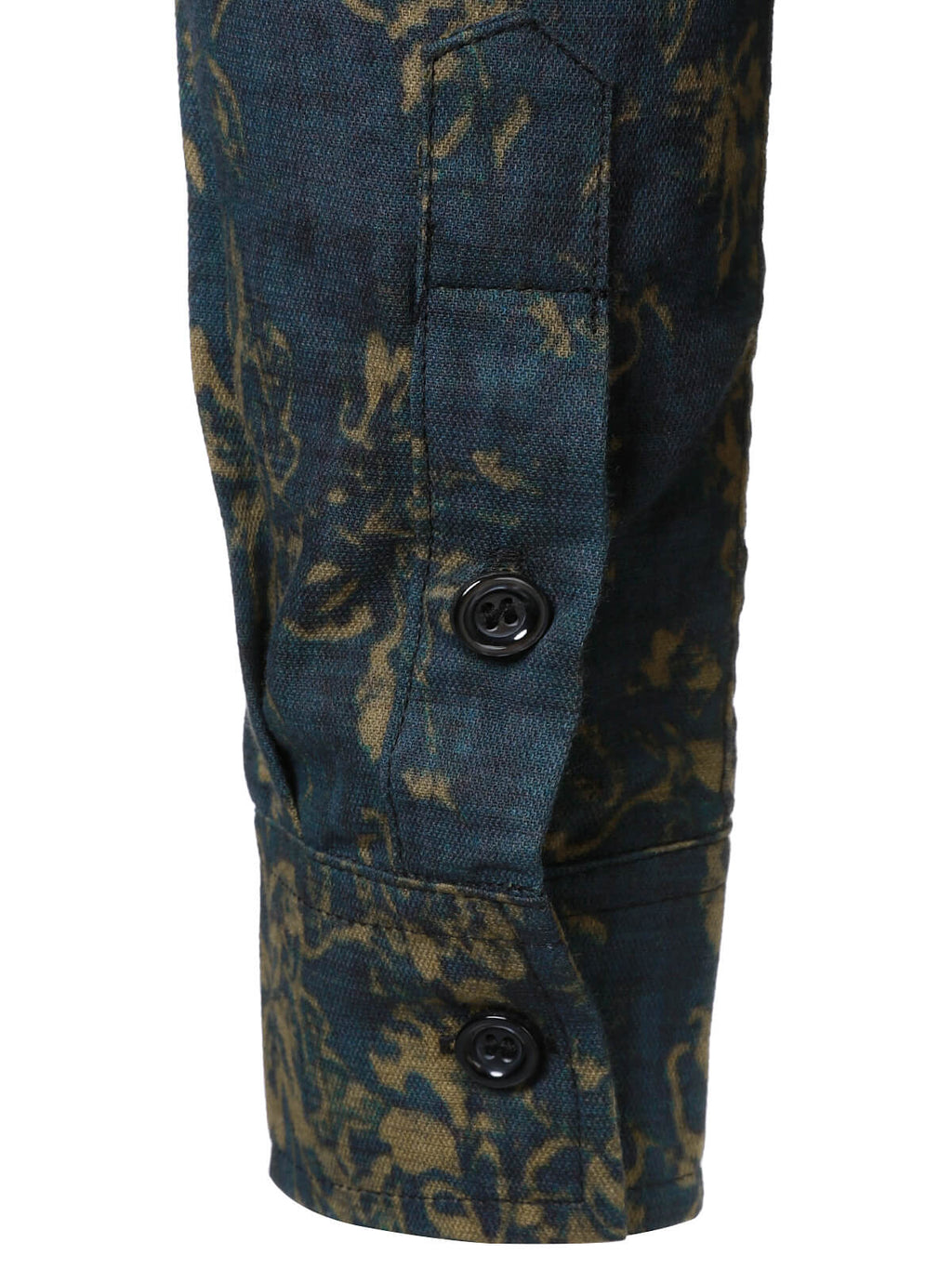 Chemise à manches longues et poche à imprimé floral rétro pour homme