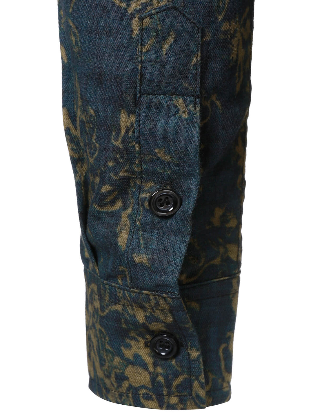 Chemise à manches longues et poche à imprimé floral rétro pour homme