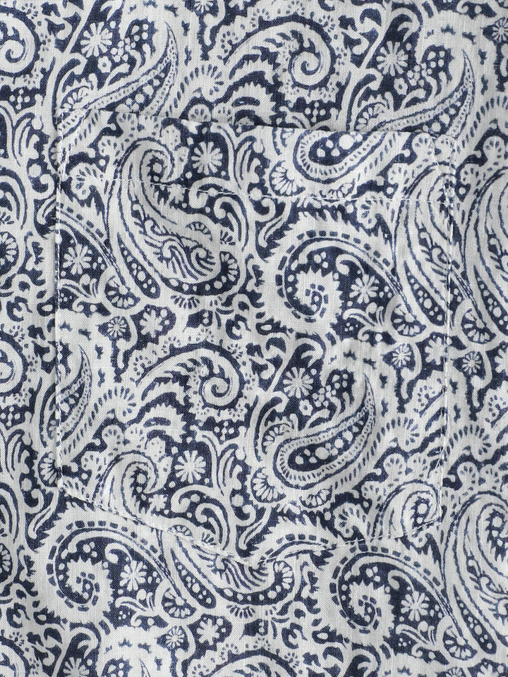 Chemise à manches courtes à poches Paisley pour homme
