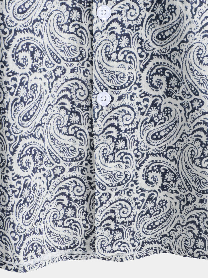 Chemise à manches courtes à poches Paisley pour homme