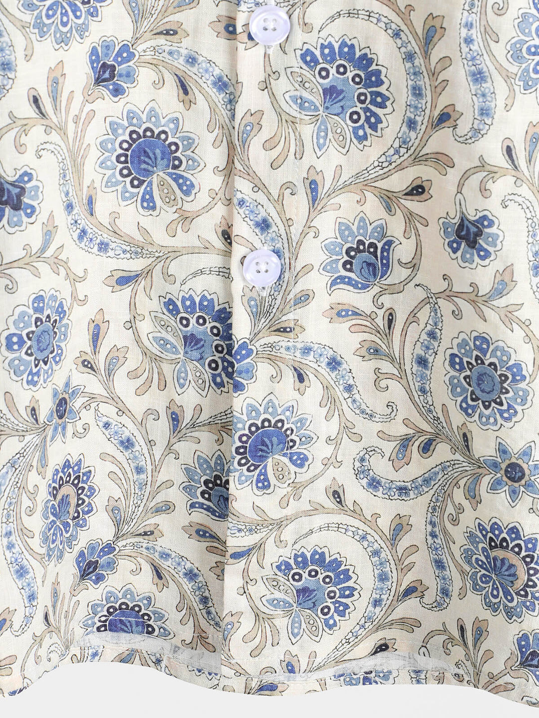 Chemise boutonnée à manches courtes et poches à motif cachemire pour homme