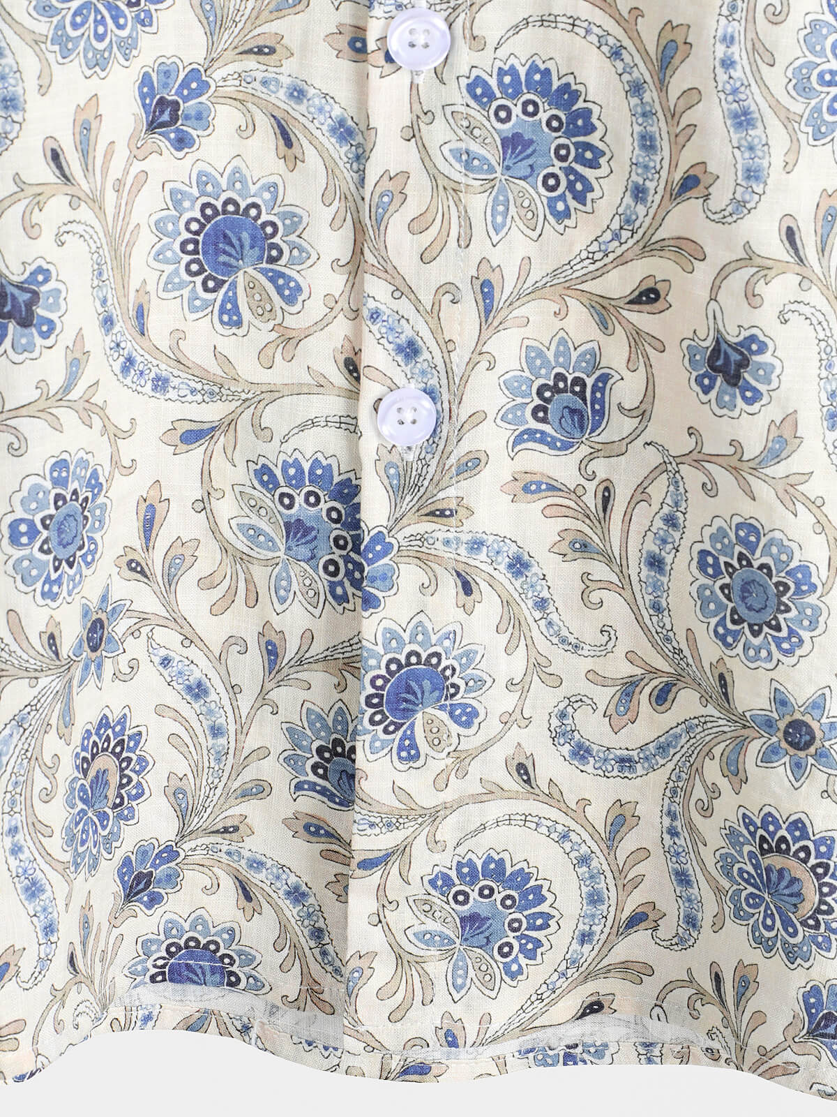 Chemise boutonnée à manches courtes et poches à motif cachemire pour homme
