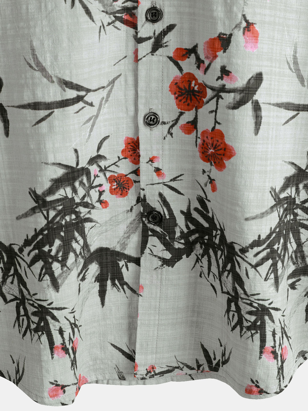 Chemise d’été vintage à manches courtes avec motif floral rouge