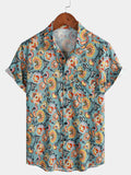 Chemise à manches courtes et poche à imprimé cachemire pour homme